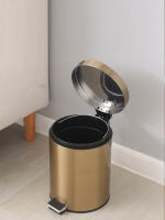 Bandeja De Cocina Y Baño De 3 Litros Mini Champagne Metálica Redonda Ecológica Para Decoración De Navidad Recipiente De Basura Para El Hogar - details 6