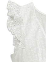 Vestido De Mujer Con Manga De Hoja De Loto Verano Cuello En V Bordado Rompepiés Midi A-Line Para Ocasiones Casuales - details 8