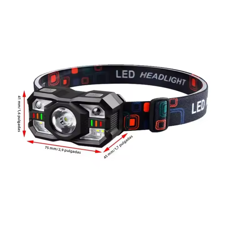 Linterna Frontal De Pesca LED Alta Potencia Multifuncional Carga Type-C Luz Fuerte Alcance Largo Recarga Inducción - 1
