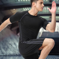 Camiseta De Compresión Deportiva Para Hombre Con Estampado Secado Rápido Transpirable Guardia Contra Rasguños Top De Entrenamiento Estrecho Para El Verano - details 5