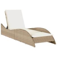 vidaXL Tumbona con cojín ratán sintético 60x205x73 cm Negro, Marrón, Gris Sillas de Exterior Ideal para jardín, playa, piscina, terraza Tumbona Piscina Tumbonas Playa Tumbonas Jardín Exterior - details 1
