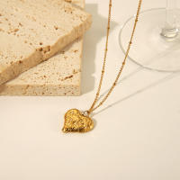 Encanto Collar de acero inoxidable con colgante en forma de corazón para mujer, documento dorado - details 3