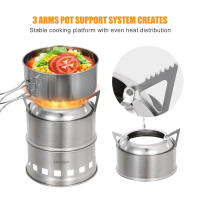 Estufa De Camping Lixada De Acero Inoxidable Para Leña Y Alcohol Estufa De Cocina Al Aire Libre Para Picnics BBQ Viajes Sin Ventilador - details 3