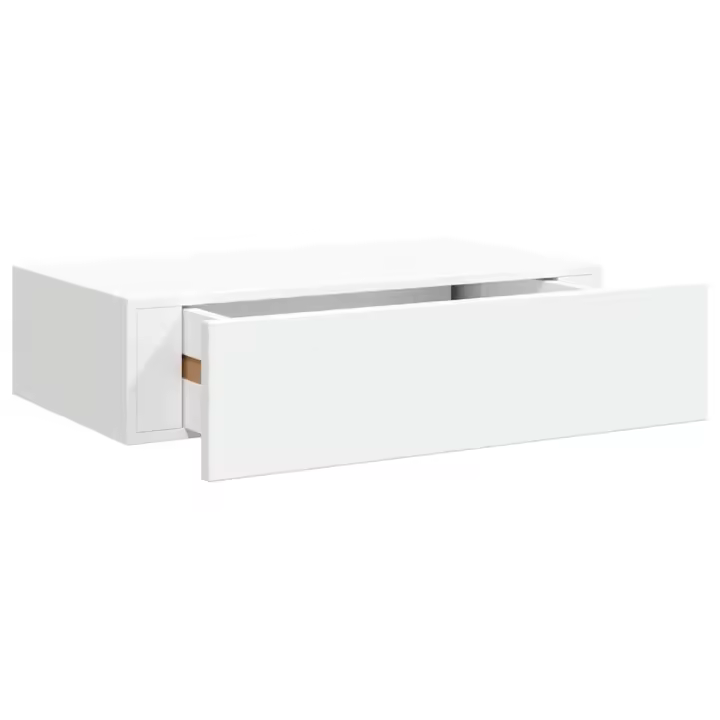 vidaXL Estante con cajón de pared MDF blanco 40x23,5x10 cm - 1