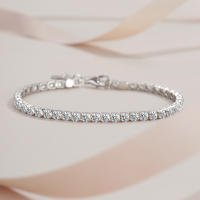 Pulsera De Tenis Ajustable En Plata De Ley 925 Con 4.4 Carrats De Moissanita Diseño De Moda Y Lujo Para Dama - details 2