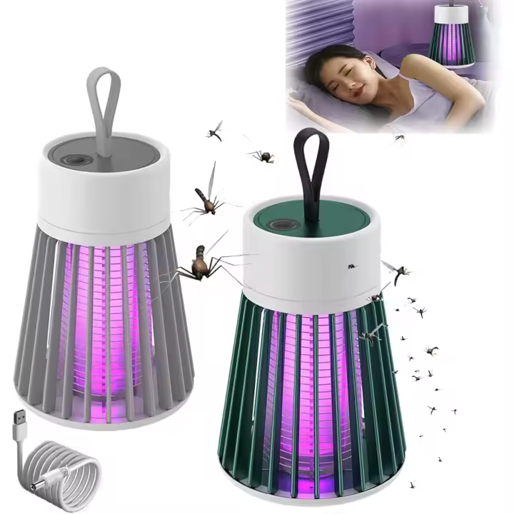 Latino Zap Mata Mosquitos, lámpara de camping portátil 2 en 1, inalámbrica, impermeable, para exteriores, silenciosa, con carga USB e iluminación, batería de larga duración, para interiores, jardines, camping, etc. (2 unidades A) - 1