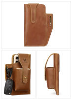 Bolsa De Cintura Para Hombre HUMERPAUL De Cuero Genuino Estilo Vintage Casual Porta Móvil Cigarrillos Bolsa Exterior Pequeña Holster De Anillo - details 11