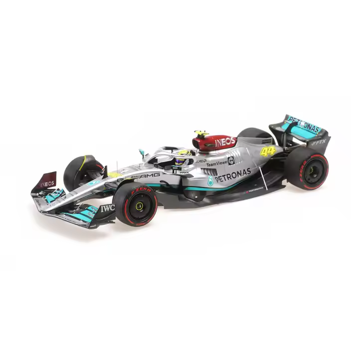 MINICHAMPS 1/18 MERCEDES AMG W13 LEWIS HAMILTON ESPAÑA GP 2022 - 110220044 - 1