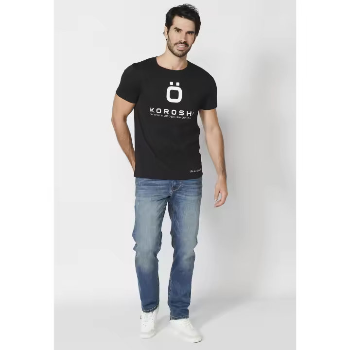 Koroshi Camiseta de manga corta de Algodón con logo delantero color Negro para Hombre - 1