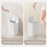 Bote de basura con sensor de movimiento para baño, con tapa, de 2,5 galones, pequeño, sin contacto, 9,5 litros, inteligente, para dormitorio, sala de estar, inodoro (blanco) - details 5