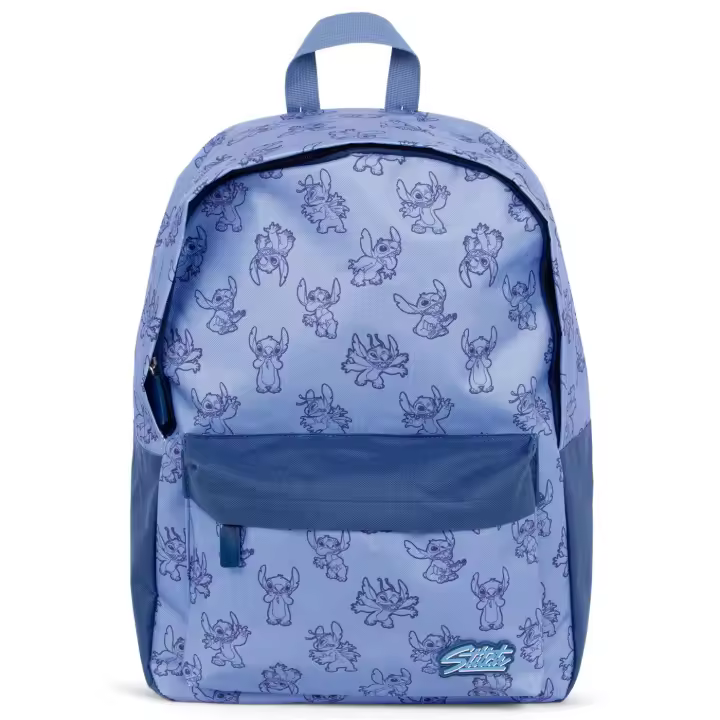 Stitch Mochila Grande 43x31x15cm, Mochila Escolar para Niñas y Niños de 5 a 8 años Stitch Disney, Mochila Stitch con Compartimiento, Bolsillo Frontal, Regalo Navidad, Reyes, Color Azul - 1