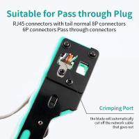 Herramienta De Crimpado RJ45 ZoeRax Para Conectores Pass through Cat6 Cat5 Cat5e Y Terminales RJ12 Herramienta De Cableado De Red - details 5