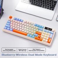 Teclado De Juego Inalámbrico FreeWolf M96 Con Pantalla Modo Dual Bluetooth Multidevice Ergonómico Para Desktop Laptop Tablet - details 20