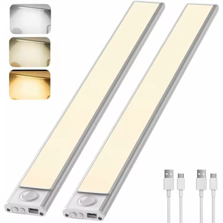 Lámpara de armario de 30 cm con tira LED inalámbrica para cocina, luz de gabinete de 6000 K con 3 modos - 1