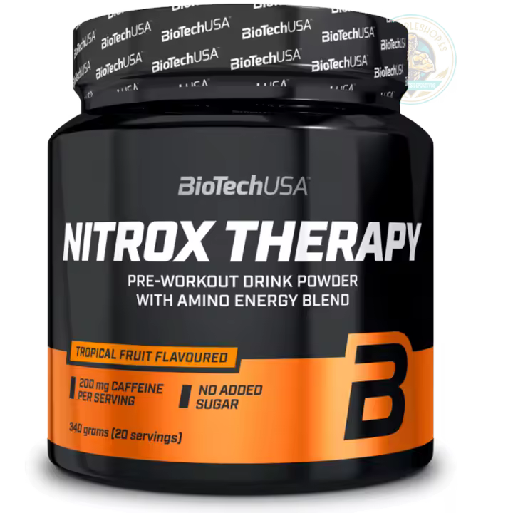 Preentreno de BiotechUSA, con creatina, carbohidratos, aunque libre de azúcar - Nitrox Therapy - *340gr* Varios Sabores - 1