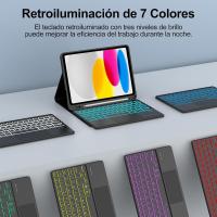 Funda con teclado y trackpad para iPad Air5/Air4/Air6-10.9/11, universal, desmontable, con Bluetooth y retroiluminación de 7 colores. - details 5
