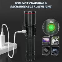 Linterna Potente De Láser Blanco De Aluminio Con Zoom Y Indicador De Energía Tipo LEP Batería 18650 O 21700 Con Correa De Cola - details 8