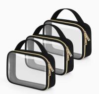 Bolsa cosmet transparente-Bolsa de cosmet de gran apertura con mango, bolsa cosmet transparente esencial para viajes, bolsa de viaje de inodoros - details 1