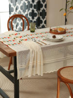 Mantel Rectangular De Lino Para Decoración Rustica Y Vintage Mantel De Encaje Transparente Ideal Para Bodas Fiestas Y Picnics - details 2