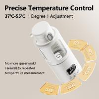 Calentador de leche de control de temperatura, taza de calefacción portátil con pantalla LCD 37 ° C - 55 ° C calentador de agua, para leche materna instantánea, leche de fórmula, 12 onzas de gran capacidad - details 2