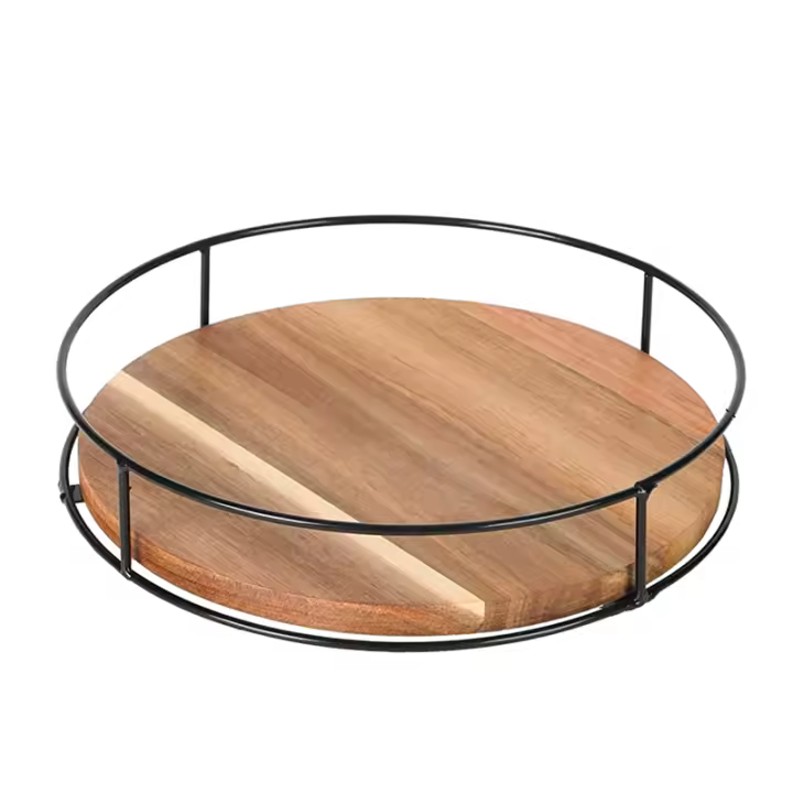 Organizador giratorio de madera antideslizante para gabinete, despensa, encimera de cocina, refrigerador, especiero, negro carbonizado - 1