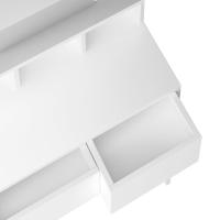 Tocador blanco elegante y compacto con espejo, taburete, y amplio almacenamiento, 2 cajones, diseño estable que ahorra espacio, Miadomodo - details 3