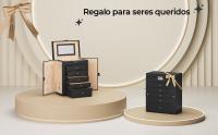 SONGMICS Caja Joyero de 6 Niveles, Caja para Joyas con 5 Cajones, Gran Espacio, Interior con Espejo, Cerradura, Almacenaje de Joyas, Regalo para Seres Queridos, para Relojes, Negro/Blanco/Gris - details 0