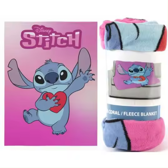 MANTA CORALINA DE SOFA STICH ROSA - 1