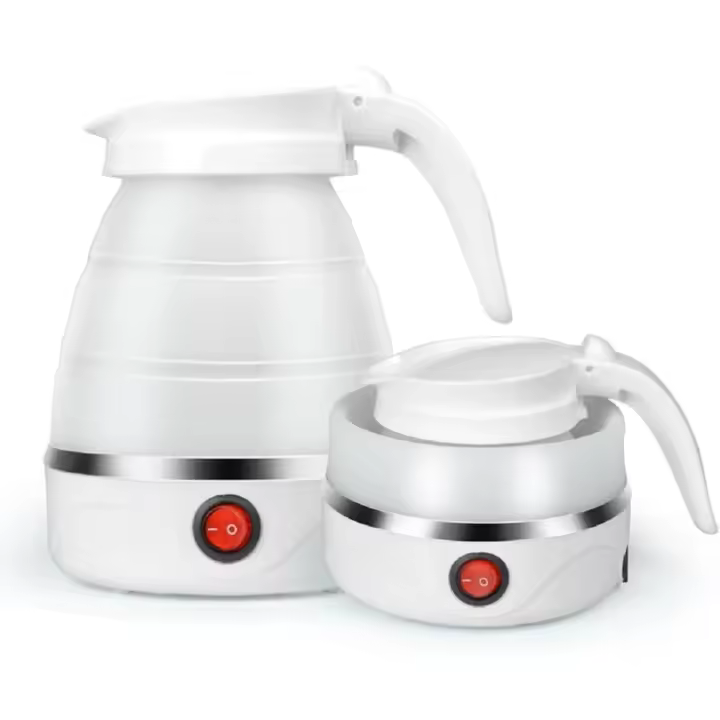 Hérvir Eléctrico plegable de viaje, para hervir Te y Café, Con Protección Contra ebullición en Seco (1200 ml, 220 V) (Blanco) - 1