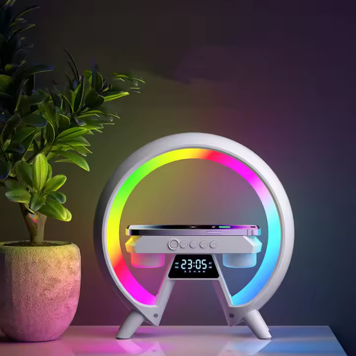 Lámpara De Noche Bluetooth Inalámbrica Con Altavoz Y Carga USB RGB LED Regalo Para Niños Iluminación Decorativa Con Música Multifuncional Recargable - 1