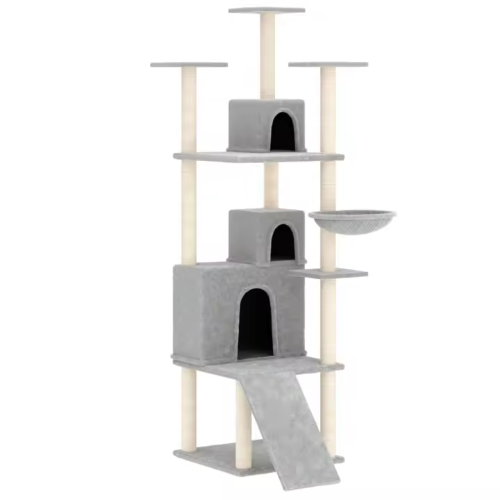 Rascador para Gatos con postes de ISAL gris Claro 175 cm - 1