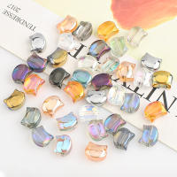 30pcs Lámparas De Cabeza De Gato De Vidrio De Colores Arcoíris 8x10MM Bohemia Para Manualidades Joyería DIY Pendientes - details 2
