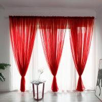 Cortina De Tules Sólida Y Transparente 100x200cm Para Sala De Estar Y Dormitorio Sin Dobles Capas Moderno Cortina De Ventana - details 30