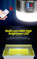 Luz De Emergencia Recargable USB Solar Para Camping Exterior Luz Remotamente Controlada Impermeable Con Batería Incluida - details 7