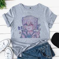 Camiseta Kawaii De Mujer Estampado De Dibujos Animados Rosa Harajuku Aesthetic Moda Coreana Y2k Casual Manga Corta O-Neck - details 9