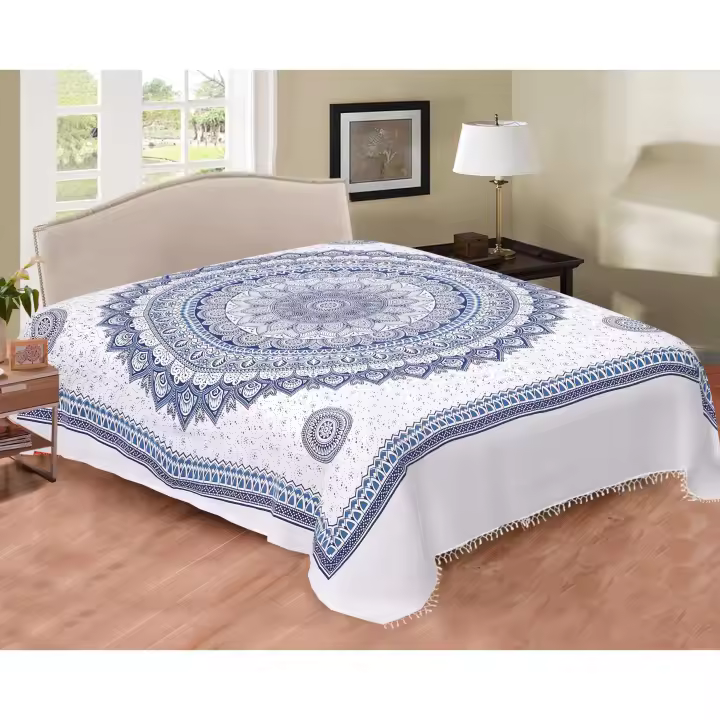 Printex Pareo Tapiz con Estilo de Mandala Indio - 210 x 230 cm- Pareo Manta Picnic,Yoga, Antiarena, Multiusos, Decoracion Pared - 1