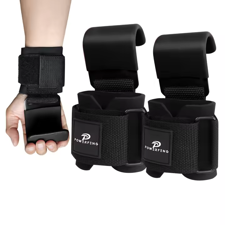 Guantes De Fitness Para Hombres Y Mujeres 2pcs Con Gancho De Elevación Y Correa Para Mano Soporte De Agarre Fuerte Para Entrenamiento De Fuerza En Los Brazos - 1