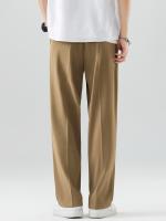 Nuevos Pantalones Casuales Para Hombre Verano 2023 Poliéster Transpirable Moda Coreana Cintura Semi-Ancha Pierna Recta Suelta - details 15