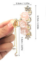 1pcs Hermoso Y Elegante Pinza Para Cabello Con Flor De Cristal Y Perla Para Mujeres Y Niñas Accesorios De Peluca Para Fiestas Y Cuentas De Cabellera - details 5