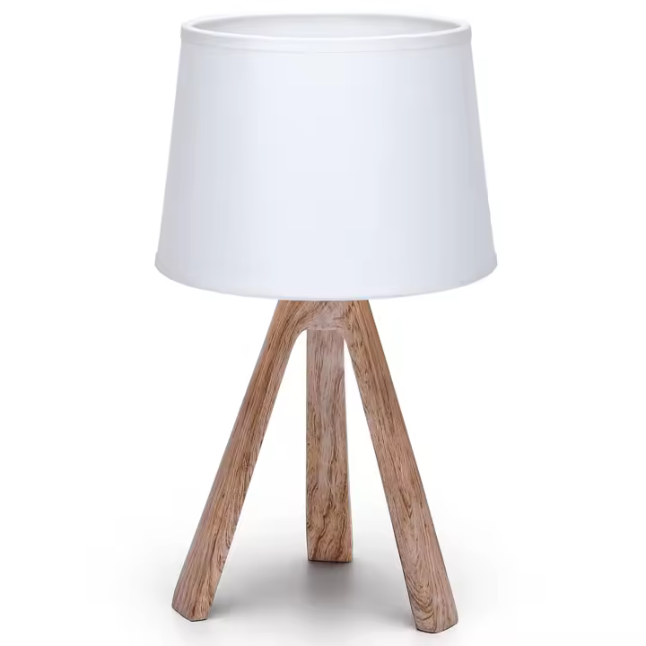Aigostar - Lámparas de Mesita de Noche, Lámpara de Mesa E14, Pantalla de Tela, Lámpara Escritorio Diseño Clasico Vintage para Dormitorio, Estudio, L18 x H31cm - 1