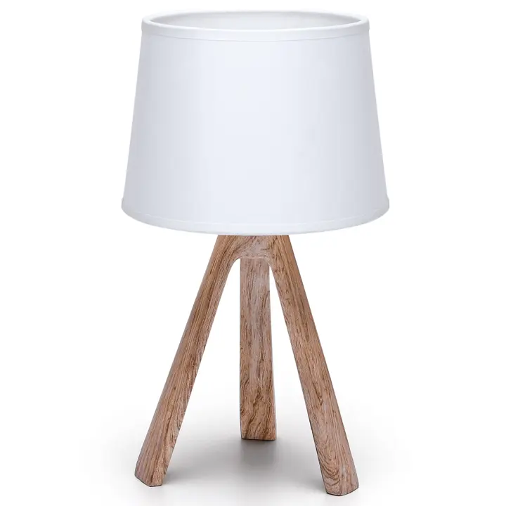 Aigostar - Lámparas de Mesita de Noche, Lámpara de Mesa E14, Pantalla de Tela, Lámpara Escritorio Diseño Clasico Vintage para Dormitorio, Estudio, L18 x H31cm - 1