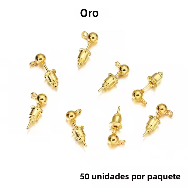 20-50pcs Pendientes De Estudio Básicos 3/4/5/6mm Conectores Y Tapones Para Fabricación De Joyas DIY Accesorios De Metal - 1