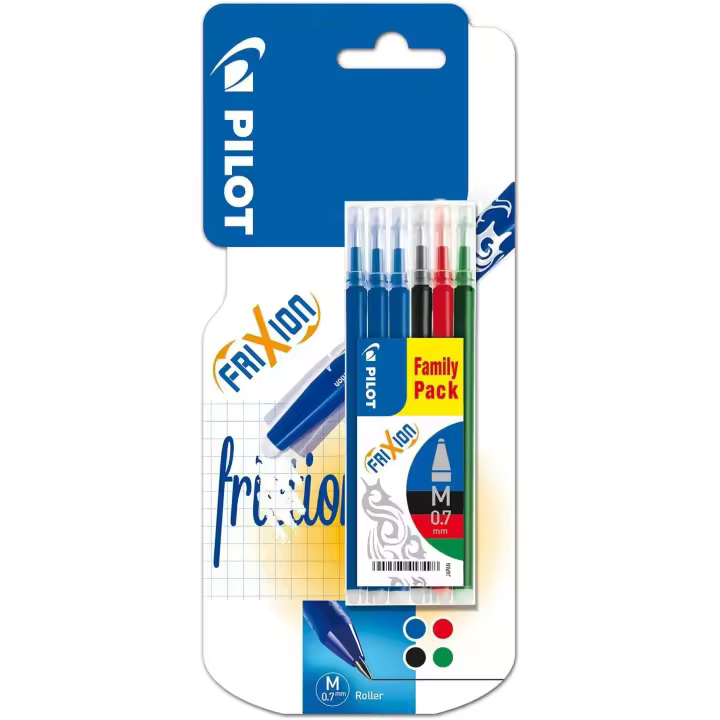 Pilot Frixion Ball - Bolígrafo (Negro, Azul, Verde, Rojo, Negro, Azul, Verde, Rojo, Bolígrafo, Medio, Alrededor, 0,7 mm) - 1