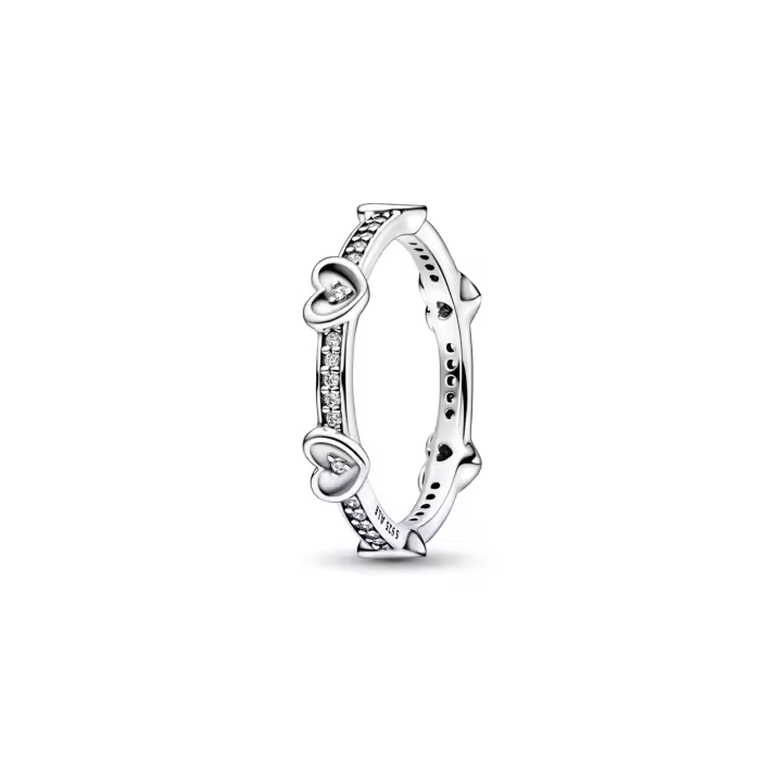 Anillo Pandora plata Corazones Radiantes Brillantes 192496C01 - 1