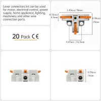 Conectores De T De 3 Caminos Para Enredado 20Pcs Para Cableado Quick Splitter Conector Para Circuito En Línea 24-12 AWG Tipo De Terminal De Prensa - details 1