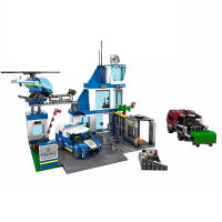Bloques De Construcción De Helicóptero Y Carro De Patrulla De La Estación Policial Serie Ciudad Juguete Puzzle Para Niños Regalos Material De Plástico ABS Tamaño Pequeño Compatible Con Lego - details 1