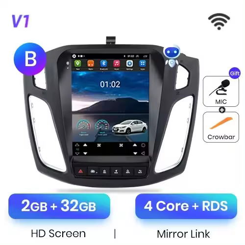 Junsun-reproductor Multimedia con Android y navegación GPS para Ford, autorradio 2Din con DSP, Carplay inalámbrico, 4G, estilo Tesla, para Ford Focus MK 3 2012-2017 - 1