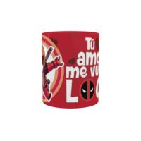 🖤🥴 Taza Deadpool – "Tu amor me vuelve loco" | Cerámica 330 ml 🥴🖤 Desayuno Superheroes Stamina - details 1
