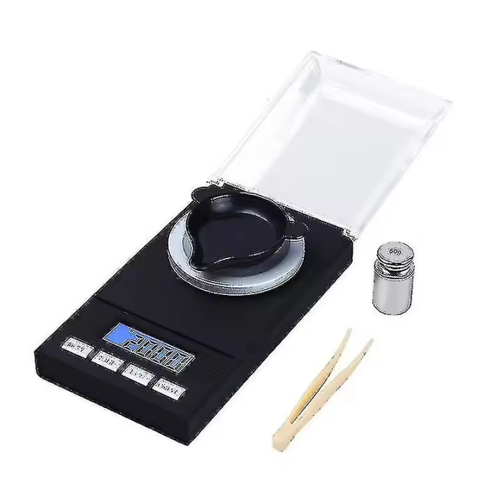 0.001G Balanza digital Electrónica portátil mini Precise scale Bolsa profesional miligramo 50g pesos de calibración pinzas (50g 0.001g) Ns2 - 1