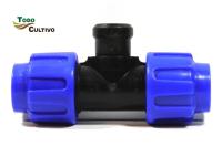 Te rosca hembra 20 mm. Te 3 bocas iguales fabricado en polietileno para manguera-manguera-manguera  Producto de alta calidad con certificado Aenor Pn 16.  Montaje rápido. - details 0